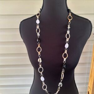 Chic Black and Silver Women's Necklace
